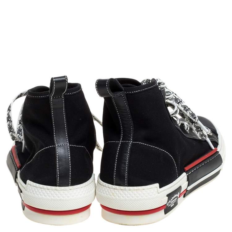 Pre Owned Dior Black/White Canvas Atelier High Top Sneakers Size 45