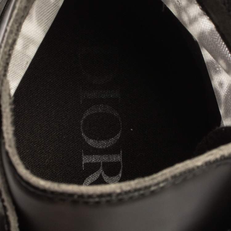 Pre Owned  Dior Black Mesh And PVC Oblique B-23 High Top Sneakers Size 42.5