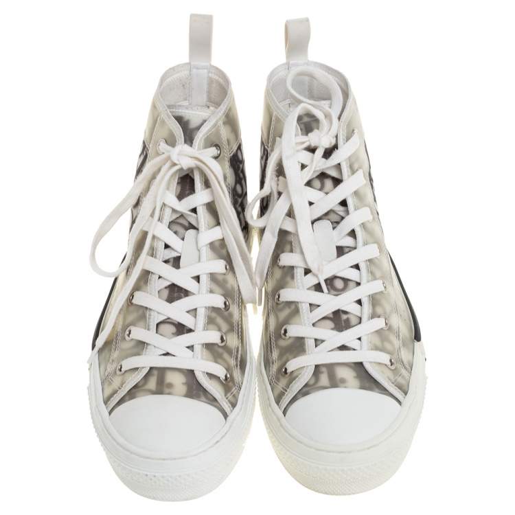 Dior White Oblique Mesh B23 High Top Sneakers Size 41 Dior Tlc