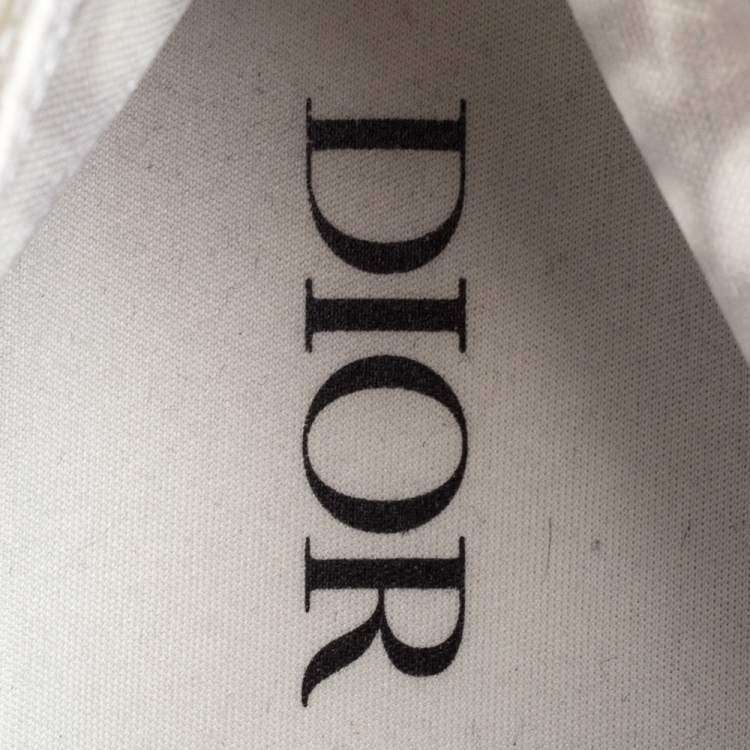 Pre Owned Dior White Oblique Mesh B23 High Top Sneakers Size 41