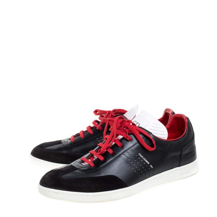 Pre Owned Dior Homme Tri Color Leather And Suede B01 Low Top Sneakers Size 45