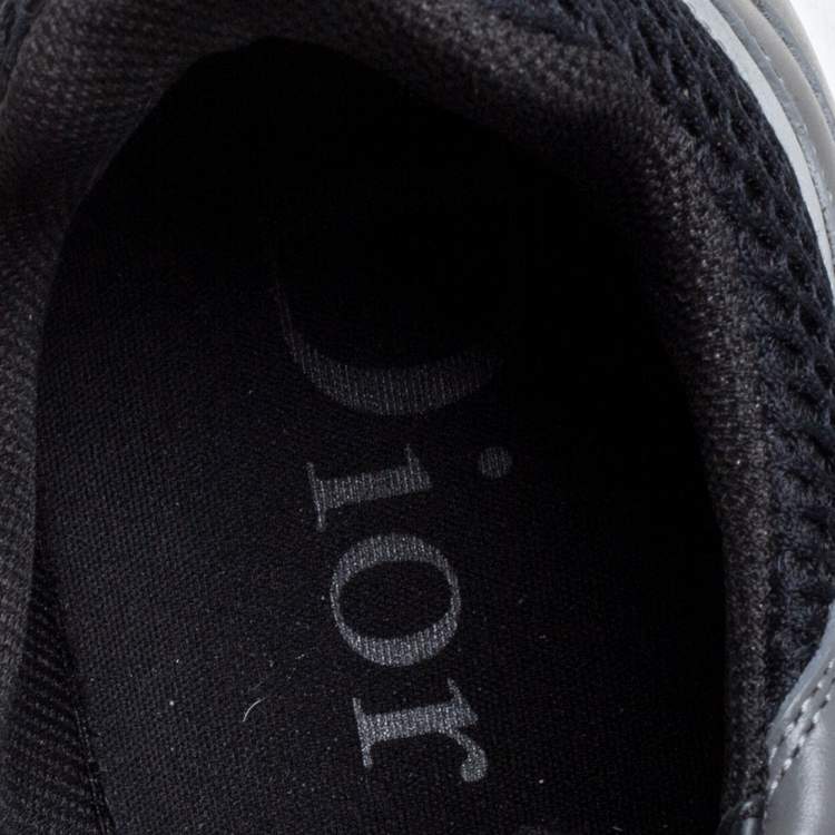 Pre Owned Dior Grey Mesh, Suede and Leather B22 Runner Sneakers Size 43