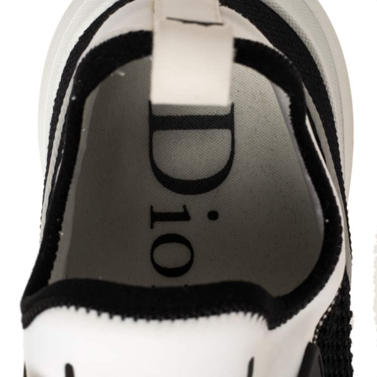 Pre Owned Dior Black/White Technical Knit Fabric B21 Neo Low Top Sneakers Size 43