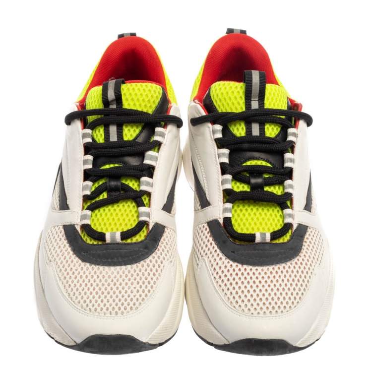 Pre Owned Dior Tricolor Mesh And Leather B22 Low Top Sneakers Size 43