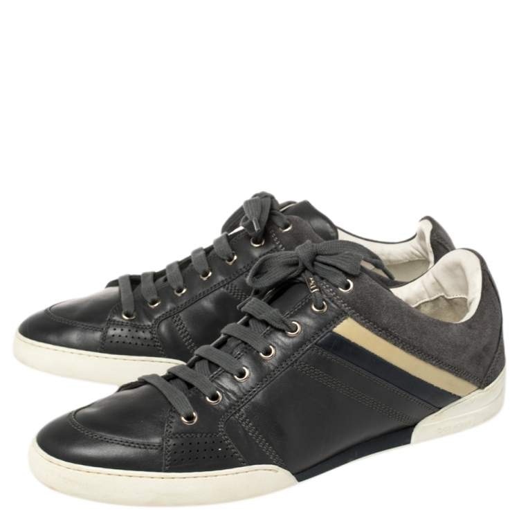 Pre Owned Dior Homme Grey Leather and Suede Low Top Sneakers Size 43