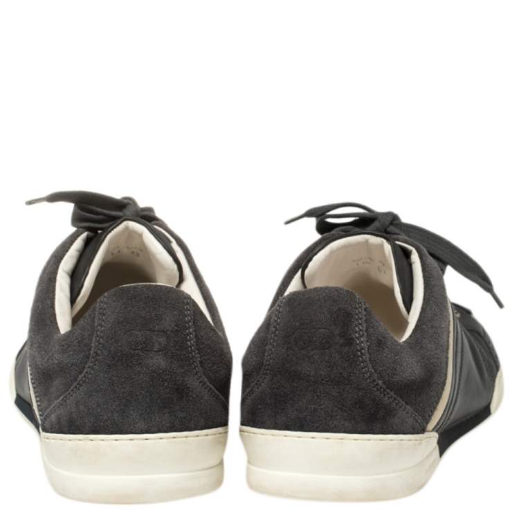Pre Owned Dior Homme Grey Leather and Suede Low Top Sneakers Size 43