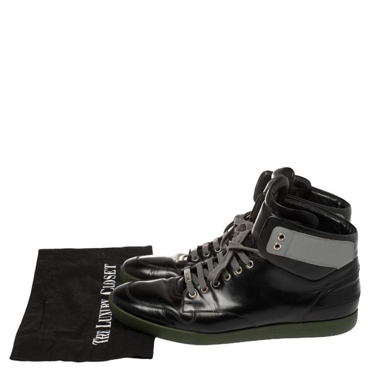 Pre Owned Dior Black Leather High Top Sneakers Size 44