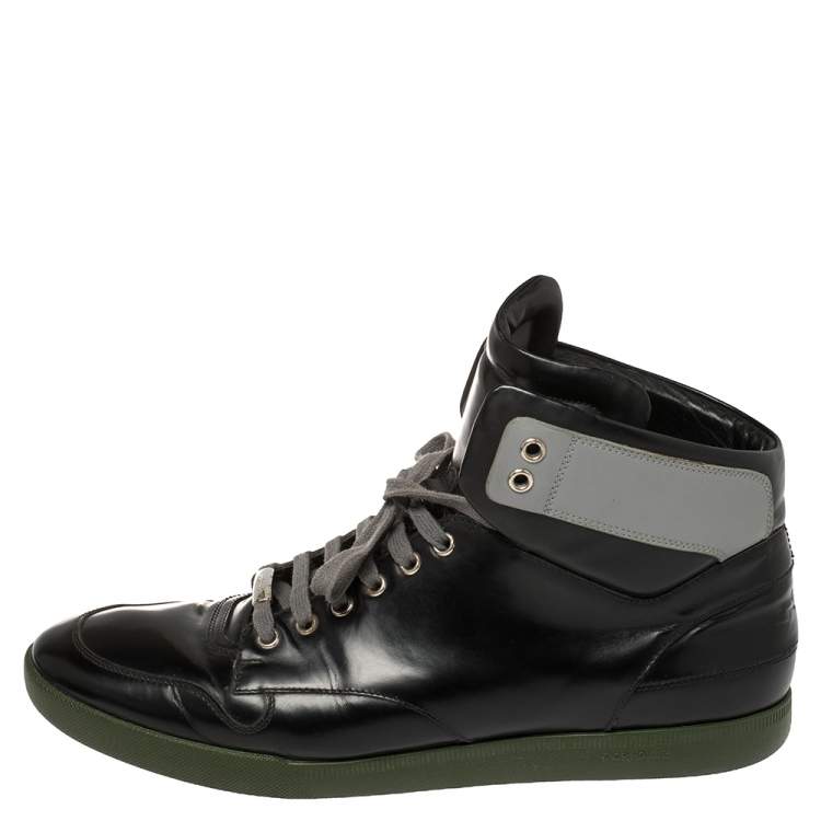 Pre Owned Dior Black Leather High Top Sneakers Size 44