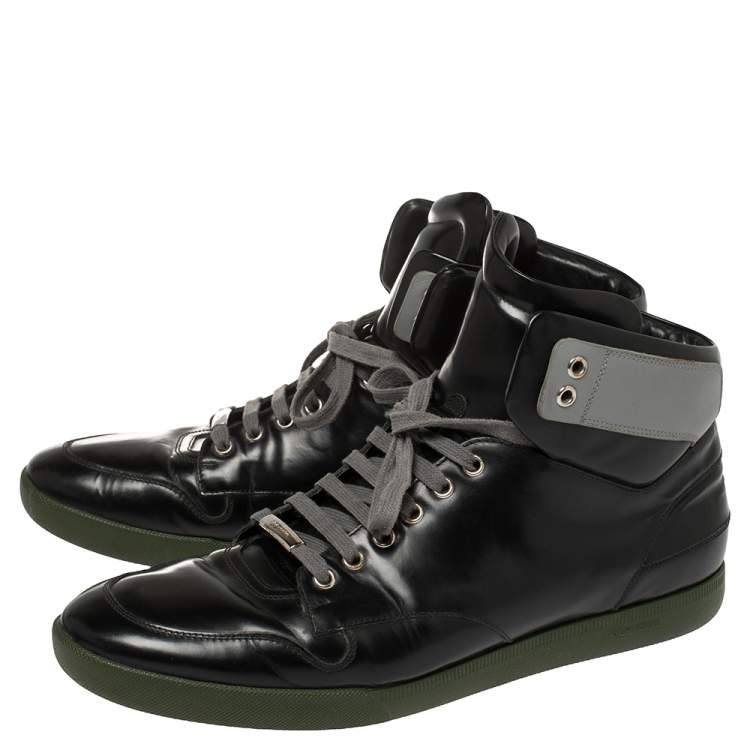 Pre Owned Dior Black Leather High Top Sneakers Size 44