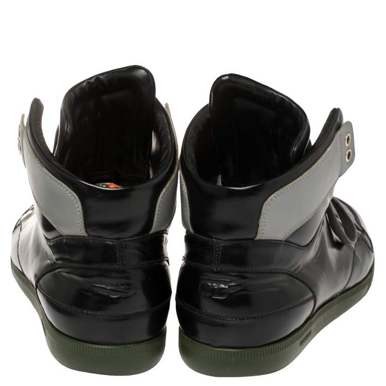 Pre Owned Dior Black Leather High Top Sneakers Size 44