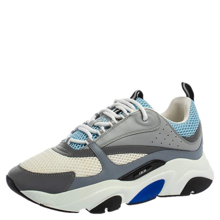 DIOR B22 SNEAKERS  dior blue and white technical mesh with grey