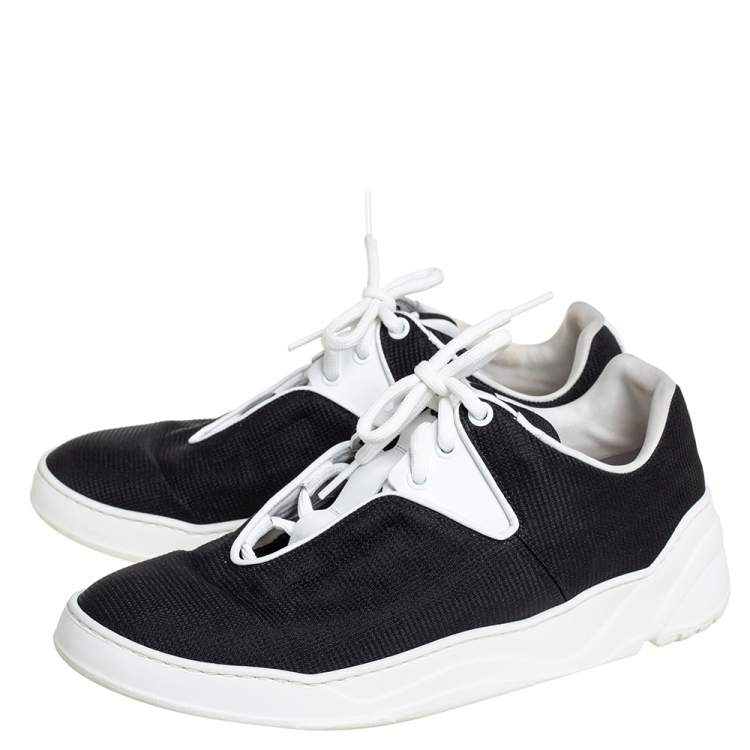 Pre Owned Dior Homme Black/White Canvas And Leather Sneakers Size 40