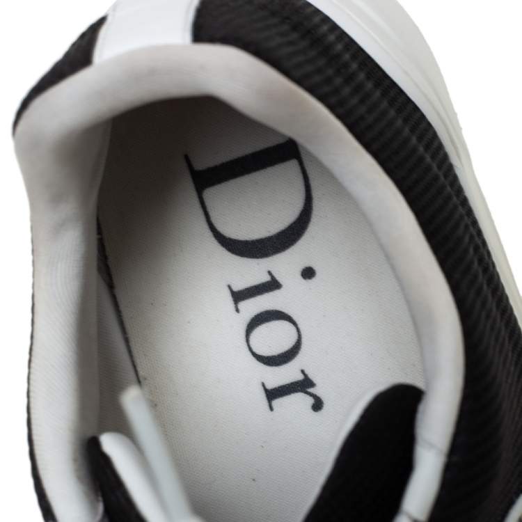 Pre Owned Dior Homme Black/White Canvas And Leather Sneakers Size 40