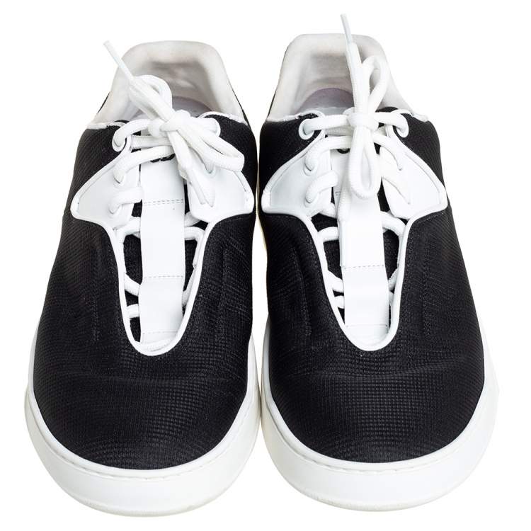 Pre Owned Dior Homme Black/White Canvas And Leather Sneakers Size 40