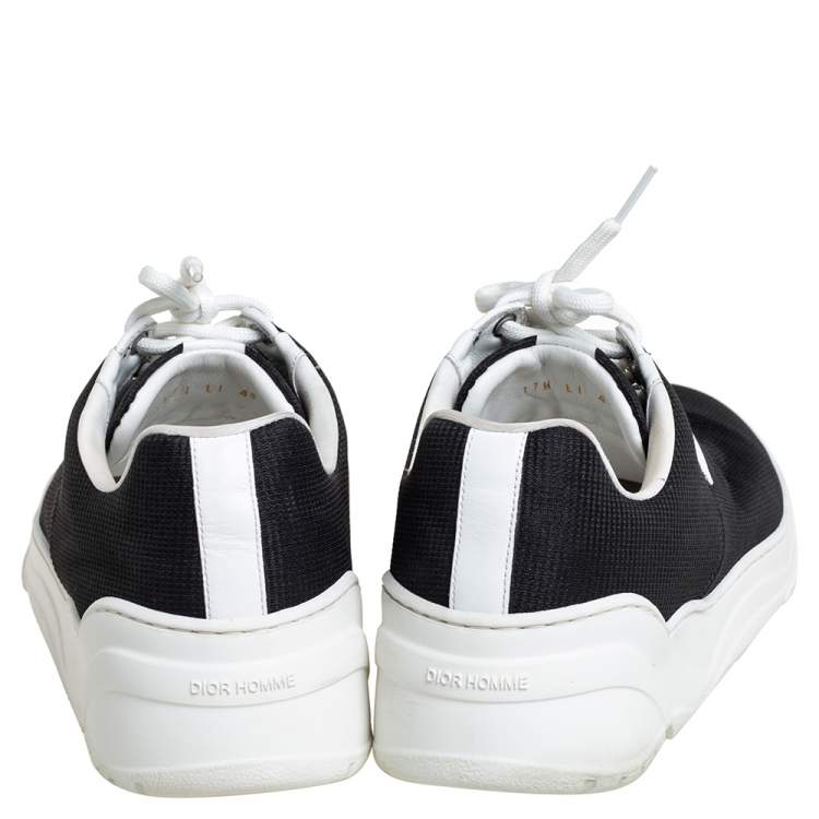 Pre Owned Dior Homme Black/White Canvas And Leather Sneakers Size 40