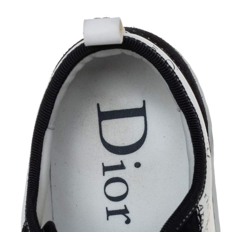 Pre Owned Dior White/Black Suede And Leather Atelier Sneakers Size 41