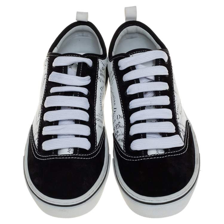 Pre Owned Dior White/Black Suede And Leather Atelier Sneakers Size 41