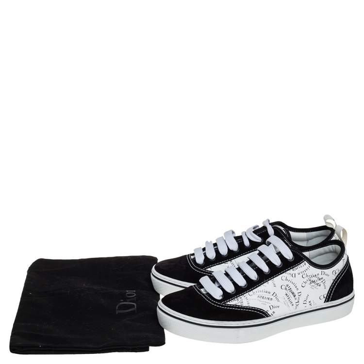 Pre Owned Dior White/Black Suede And Leather Atelier Sneakers Size 41