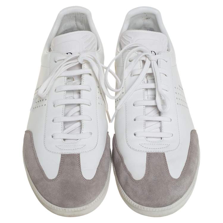 Pre Owned Dior White/Grey Suede And Leather B01 Low Top Sneakers Size 43 