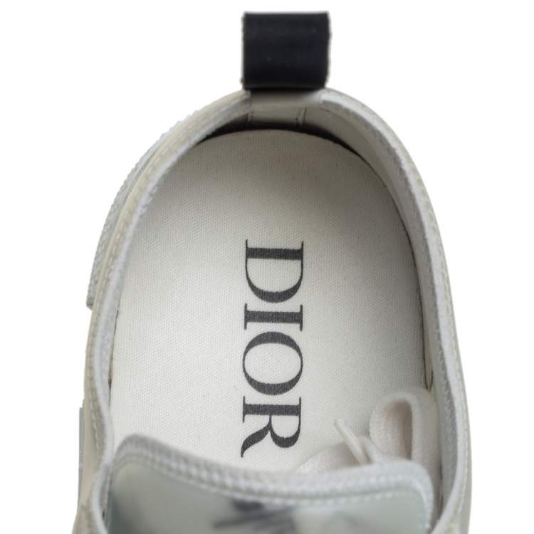 Pre Owned Dior White Vinyl And Mesh Lace Up B23 Sneakers Size 43