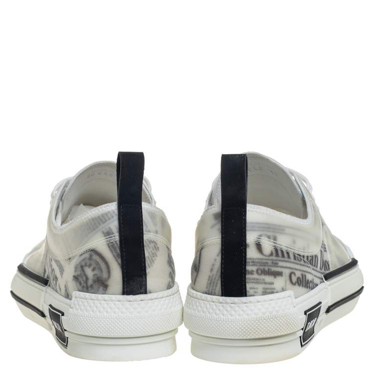 Pre Owned Dior White Vinyl And Mesh Lace Up B23 Sneakers Size 43