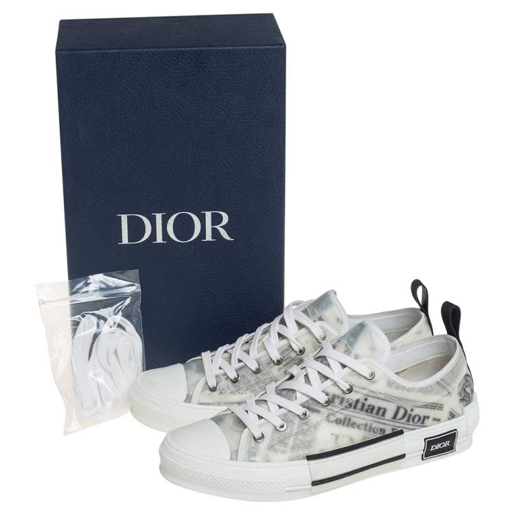 Pre Owned Dior White Vinyl And Mesh Lace Up B23 Sneakers Size 43