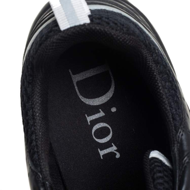Pre Owned Dior Black Mesh And Leather B22 Low Top Sneakers Size 43