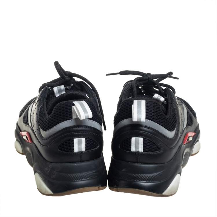 Pre Owned Dior Black Mesh And Leather B22 Low Top Sneakers Size 43