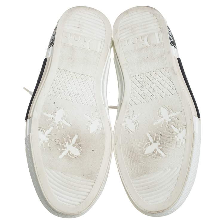 Pre Owned Dior White/Grey Oblique Mesh B23 High Top Sneakers Size 40