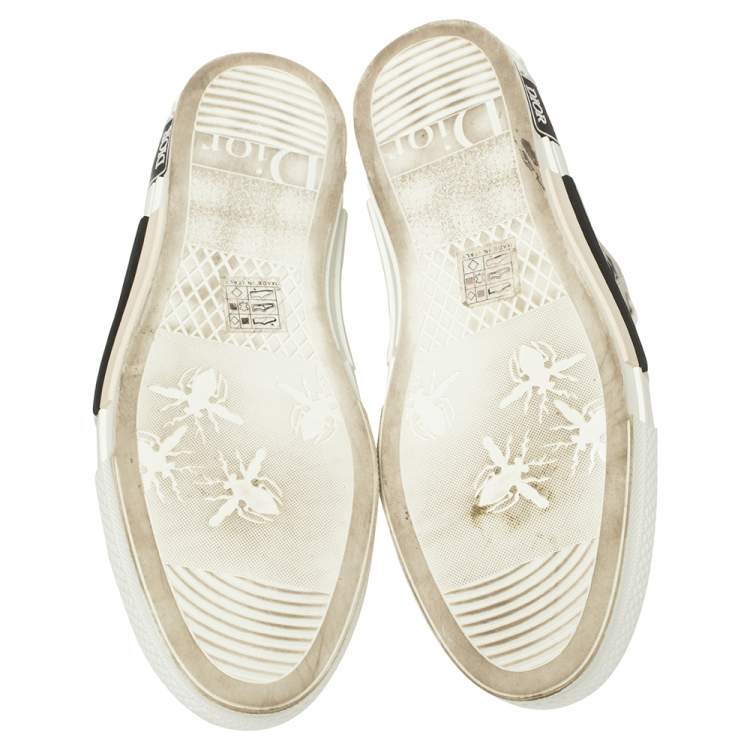 Pre Owned Dior White/Grey Oblique Mesh B23 High Top Sneakers Size 43