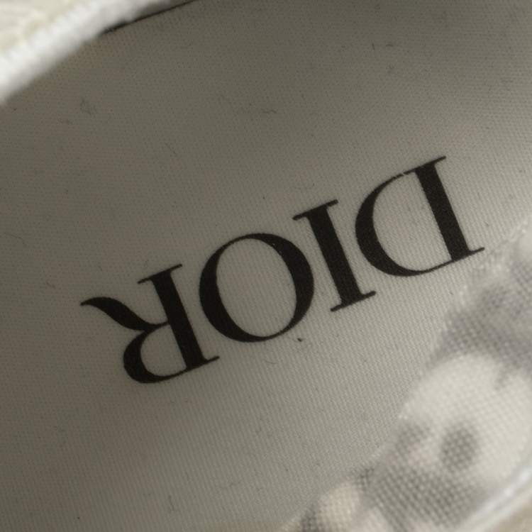 Pre Owned Dior White/Grey Oblique Mesh B23 High Top Sneakers Size 43