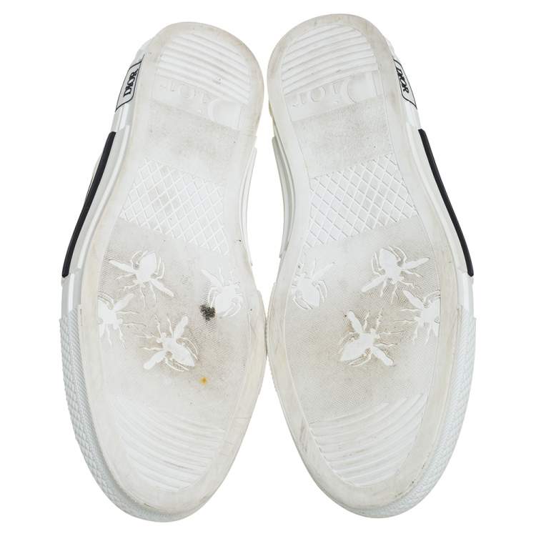 Pre Owned Dior White Oblique Mesh And PVC B23 High Top Sneakers Size 45