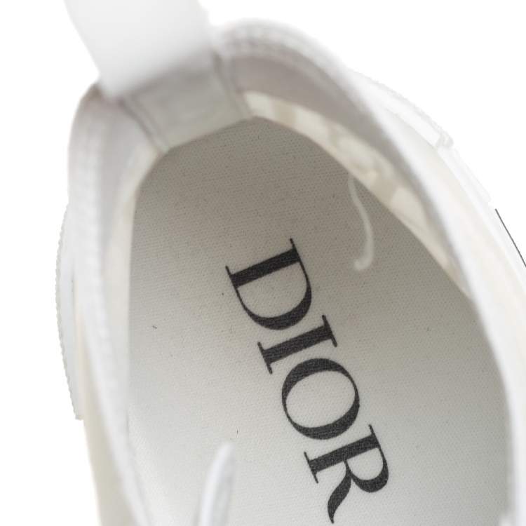 Pre Owned Dior White Oblique Mesh And PVC B23 High Top Sneakers Size 45