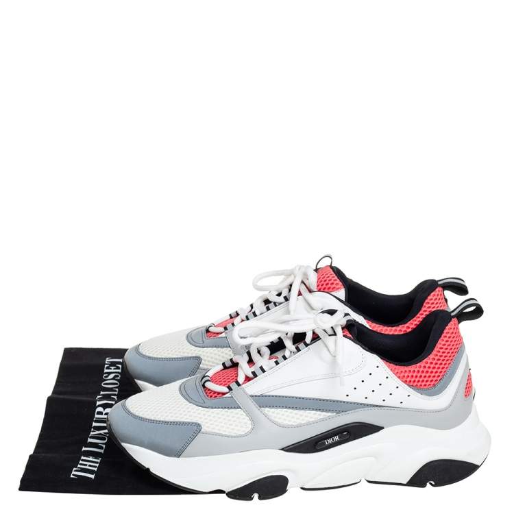 Pre Owned Dior Multicolor Mesh And Leather B22 Low Top Sneakers Size 45