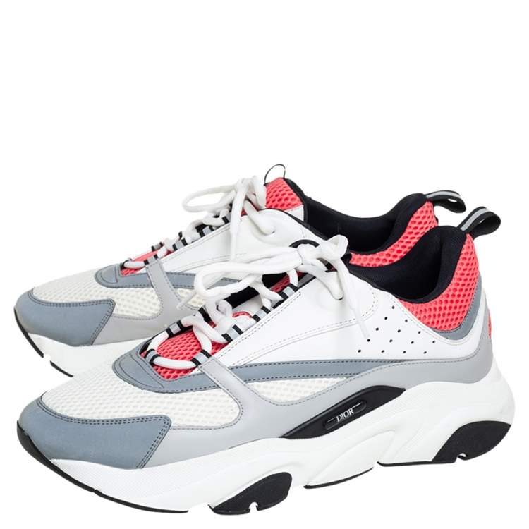 Pre Owned Dior Multicolor Mesh And Leather B22 Low Top Sneakers Size 45