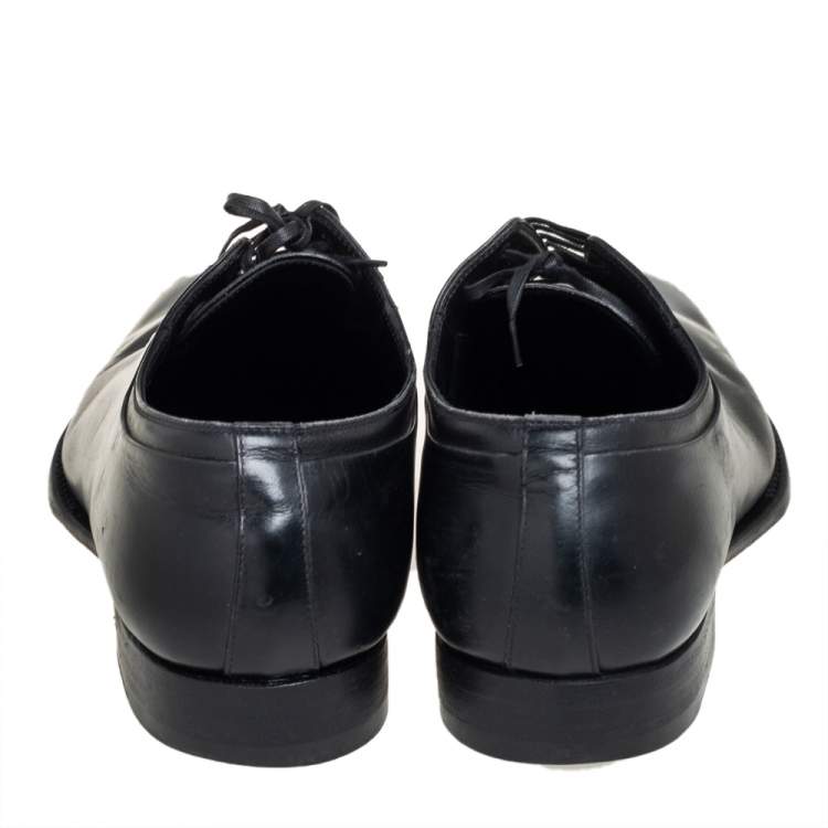 Pre Owned Dior Black Leather Oxfords Size 41