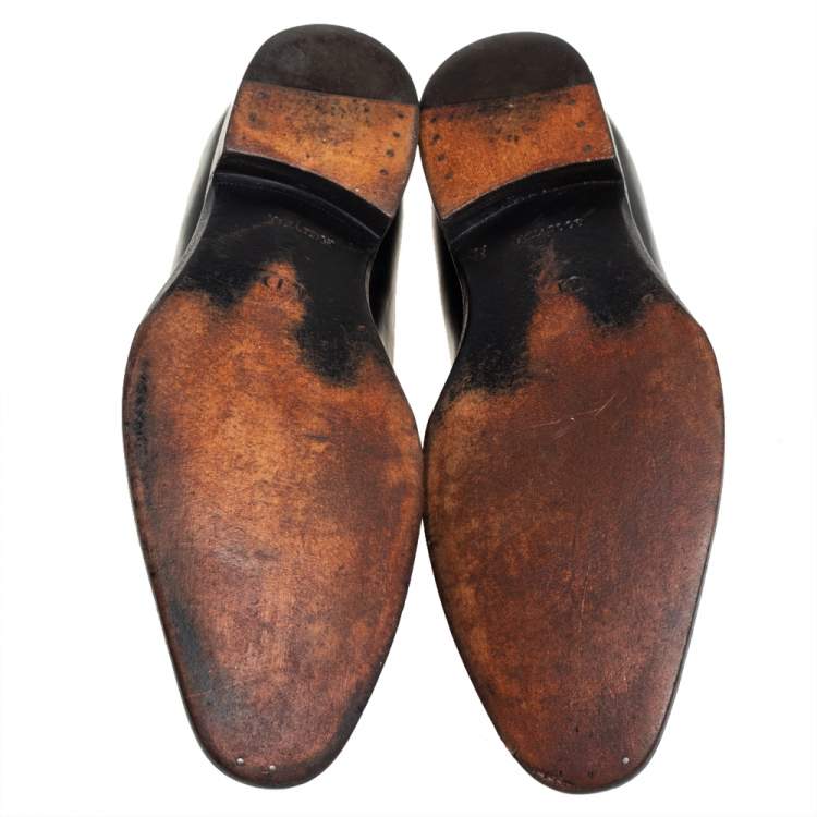 Pre Owned Dior Black Leather Oxfords Size 41