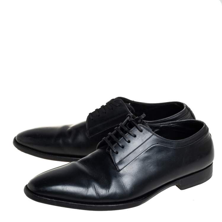 Pre Owned Dior Black Leather Oxfords Size 41