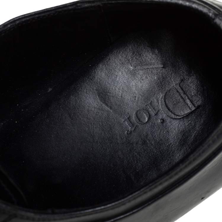 Pre Owned Dior Black Leather Oxfords Size 41