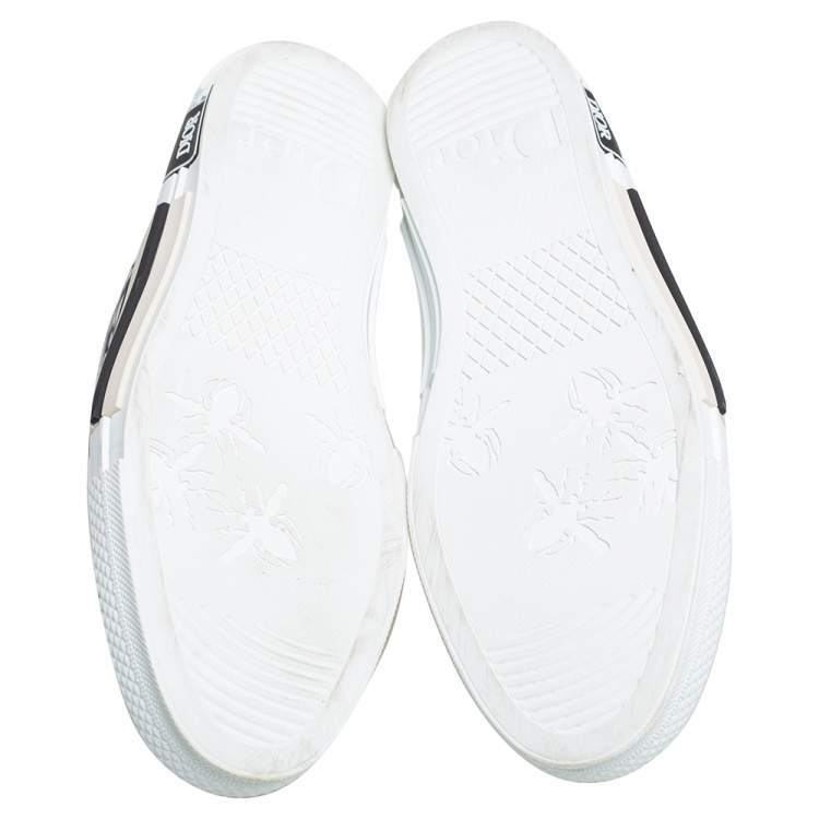 Pre Owned Dior White/Grey Oblique Mesh B23 High Top Sneakers Size 41
