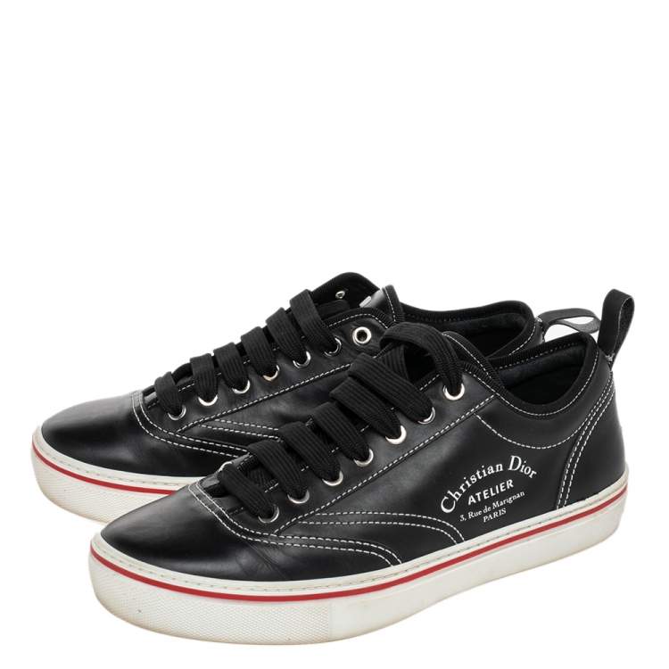 Pre Owned Dior Black Leather Atelier Low Top Sneakers Size 41.5