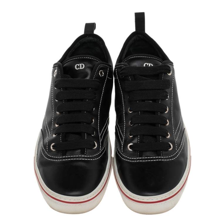 Pre Owned Dior Black Leather Atelier Low Top Sneakers Size 41.5