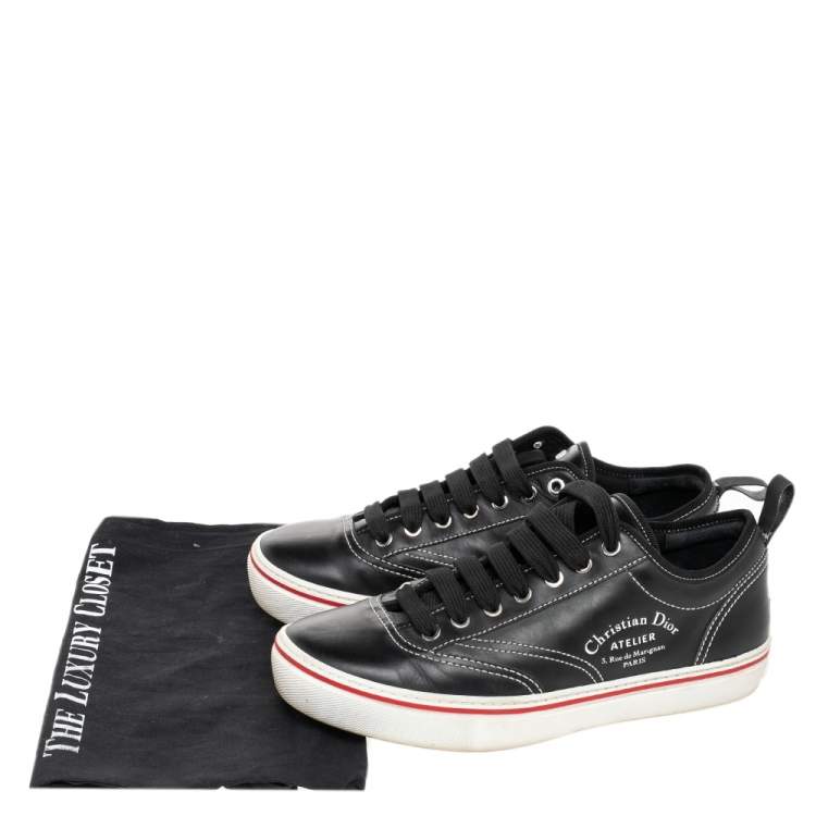 Pre Owned Dior Black Leather Atelier Low Top Sneakers Size 41.5