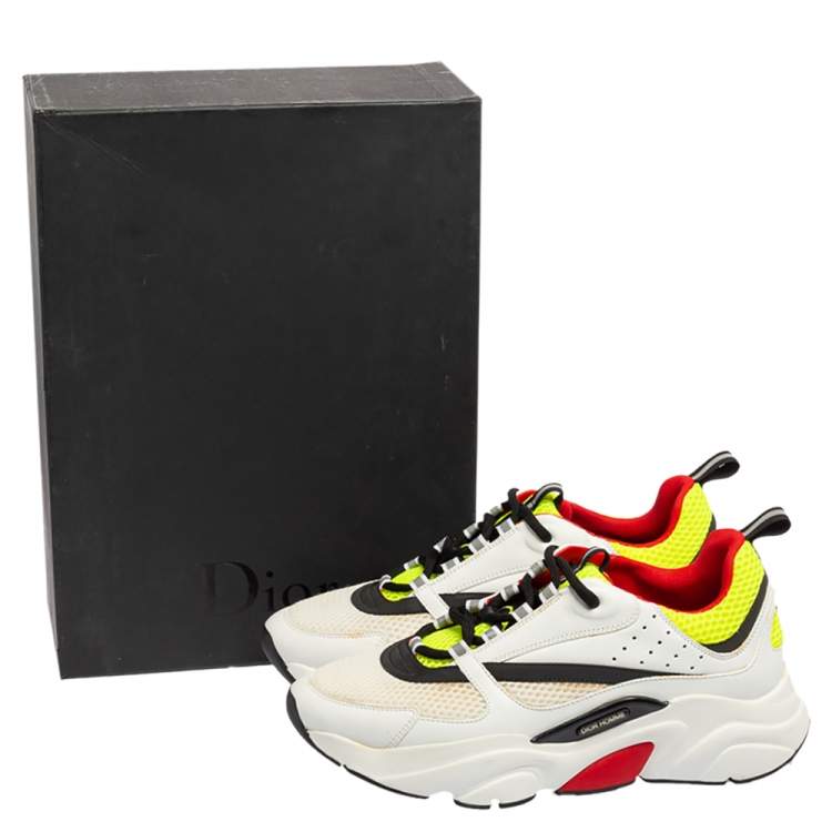 Pre Owned Dior Multicolor Mesh And Leather B22 Low Top Sneakers Size 41