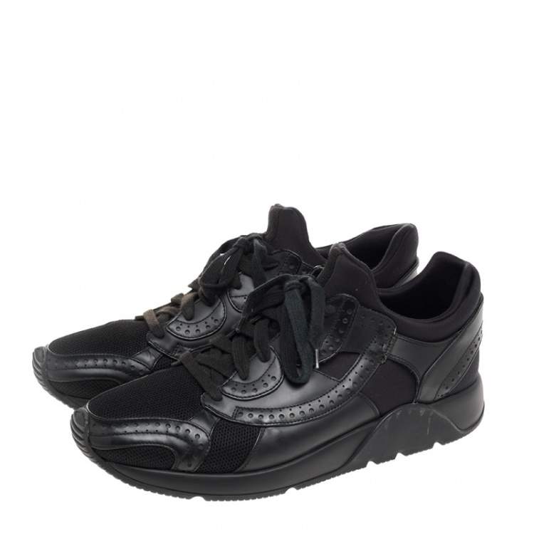 مملوكة مسبقًا Dior Black Leather And Mesh Low Top Sneakers Size 43