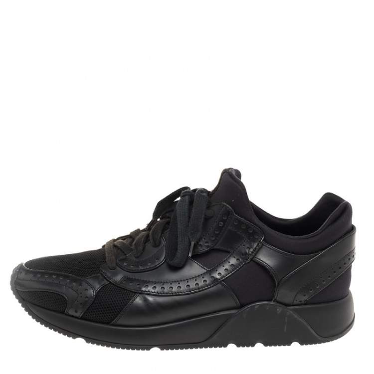 مملوكة مسبقًا Dior Black Leather And Mesh Low Top Sneakers Size 43