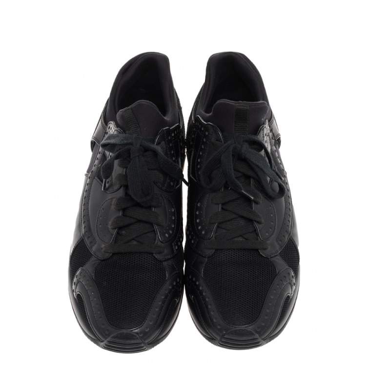 مملوكة مسبقًا Dior Black Leather And Mesh Low Top Sneakers Size 43