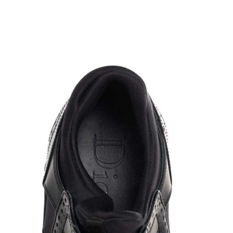 مملوكة مسبقًا Dior Black Leather And Mesh Low Top Sneakers Size 43