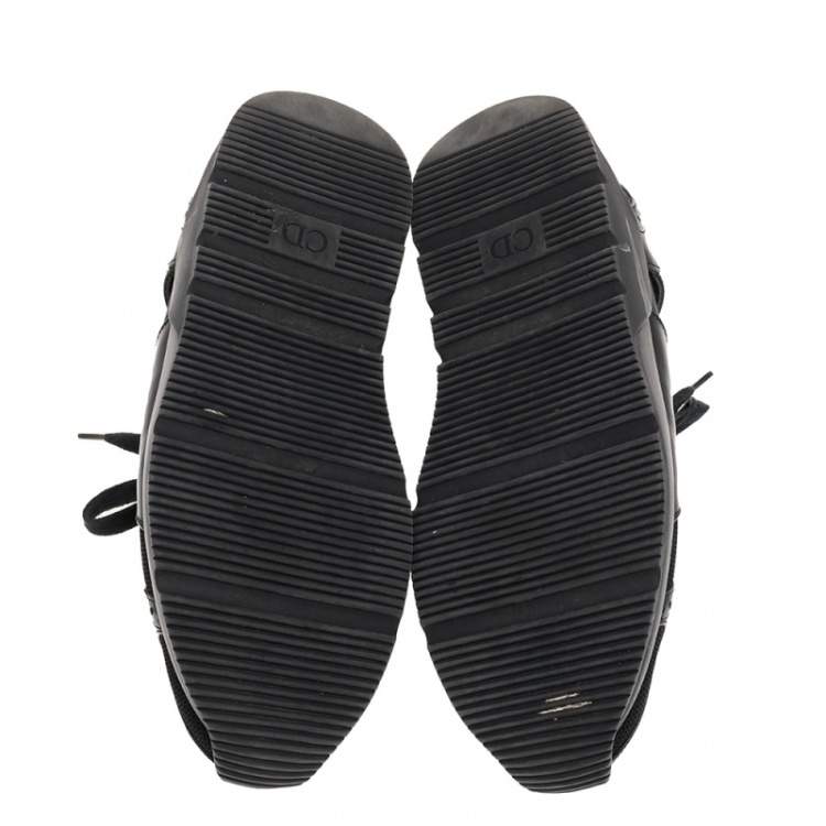مملوكة مسبقًا Dior Black Leather And Mesh Low Top Sneakers Size 43