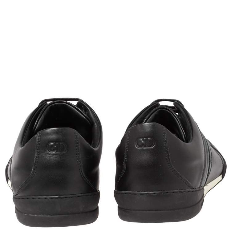 Pre Owned Dior Black Leather And Suede Lace Up Sneakers Size 45